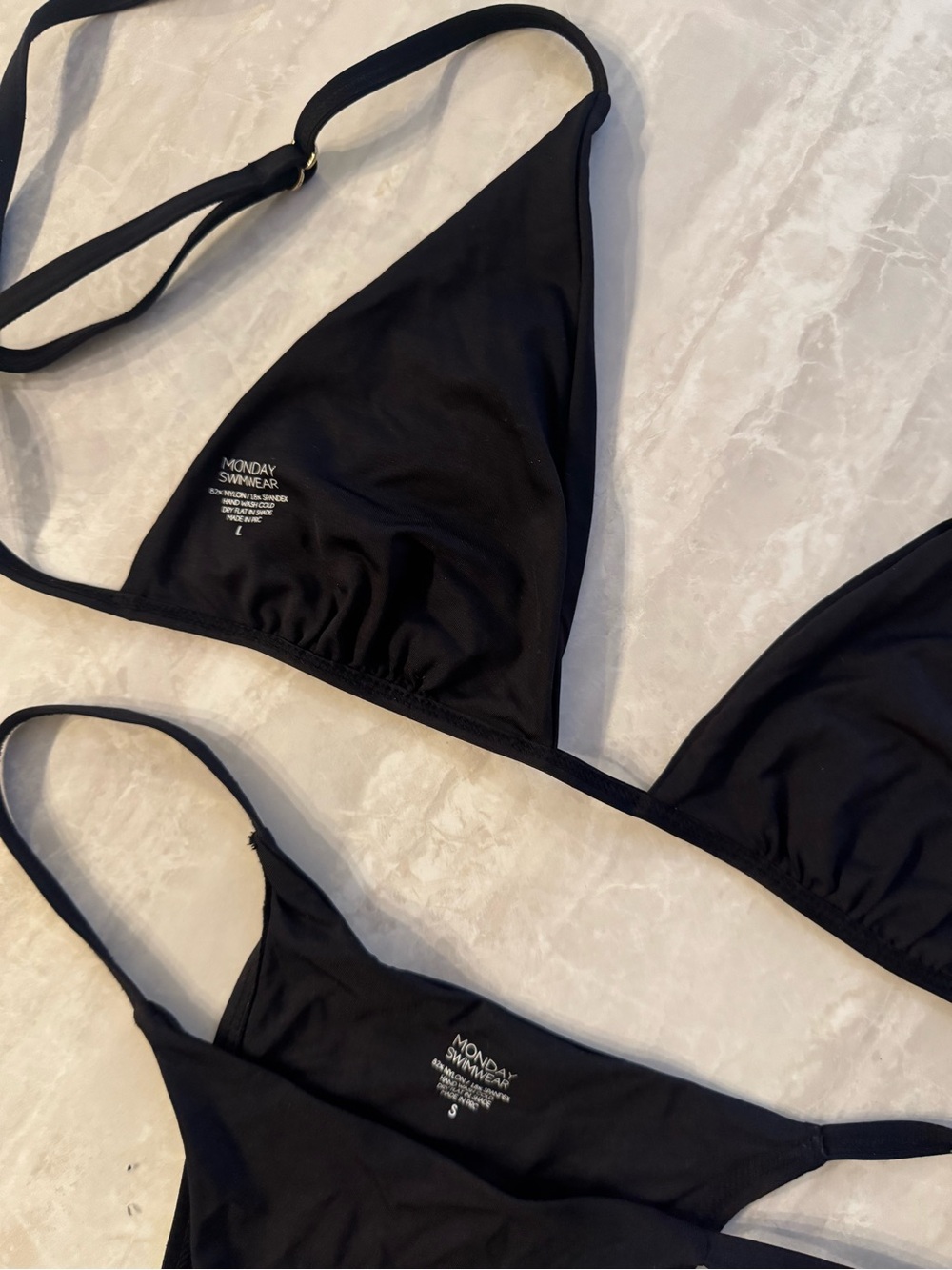 Monday Swimwear Black Triangle Tie-Side Bikini - Picture 5 of 6